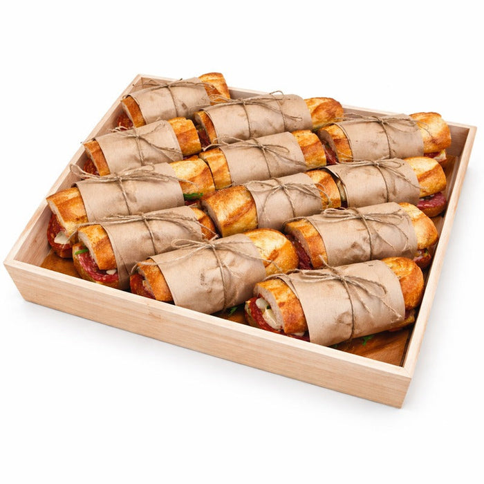 10pcs - Plateau repas bois carré "Noa" - 37,5 cm x 37,5 cm x 7,4 cm
