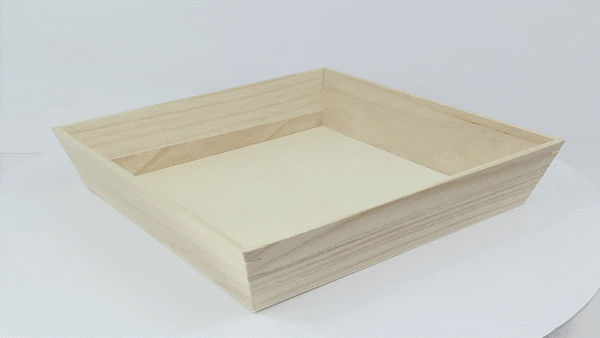 10pcs - Plateau repas bois carré "Noa" - 37,5 cm x 37,5 cm x 7,4 cm