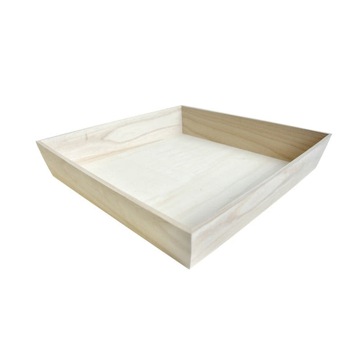 10pcs - Plateau repas bois carré "Noa" - 37,5 cm x 37,5 cm x 7,4 cm