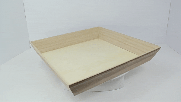 10pcs - Plateau repas bois carré "Noa" - 39 cm x 39 cm x 6,6 cm