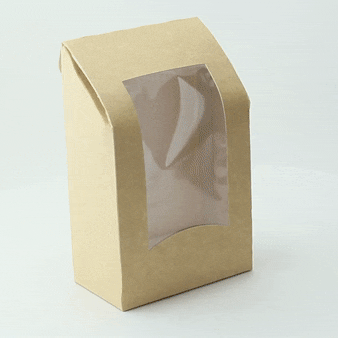 50pcs - Boîte wrap carton brun à fenêtre (5% de plastique) - 9,5 cm x 5,4 cm x 15,2 cm