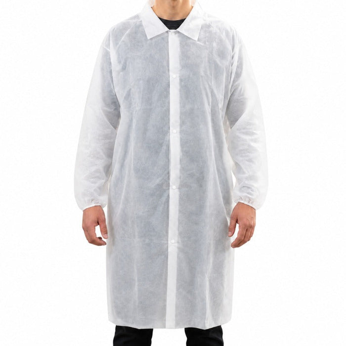 50pcs - taille XXL - Blouse visiteur en non-tissé blanc