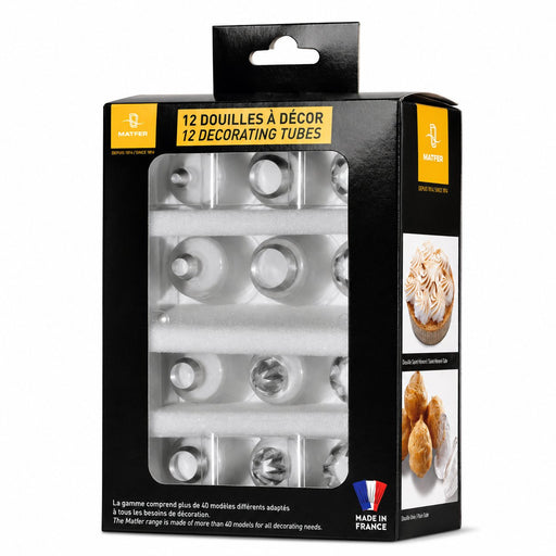 Coffret de 12 douilles à décor en copolyester transparent