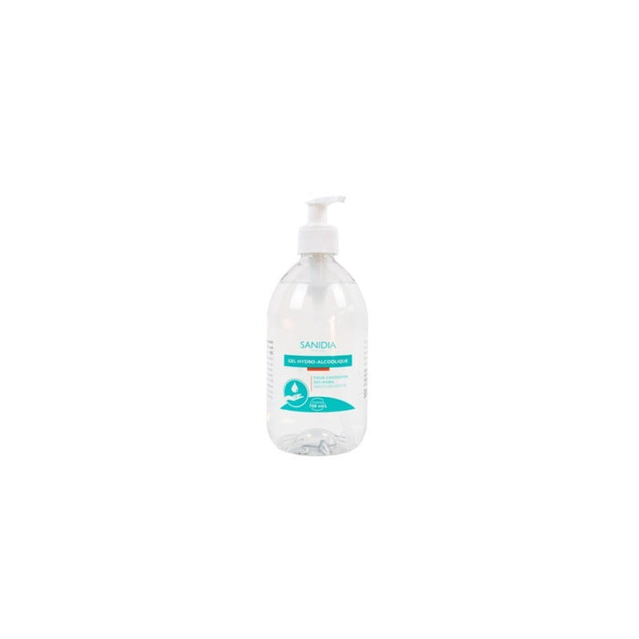 10pcs - Gel hydroalcoolique flacon pompe - 500 ml - 7,5 cm x 7,5 cm x 18 cm