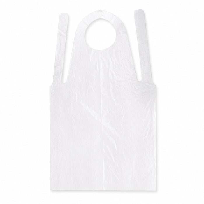 100pcs - Tablier plastique PE blanc - 70 cm x 120 cm