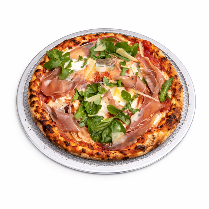 12pcs - Ø22,8cm H0,4cm - Grille à pizza ronde aluminium à fond ajouré