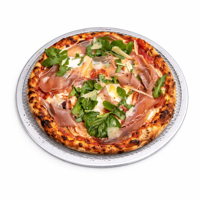 12pcs - Ø22,8cm H0,4cm - Grille à pizza ronde aluminium à fond ajouré