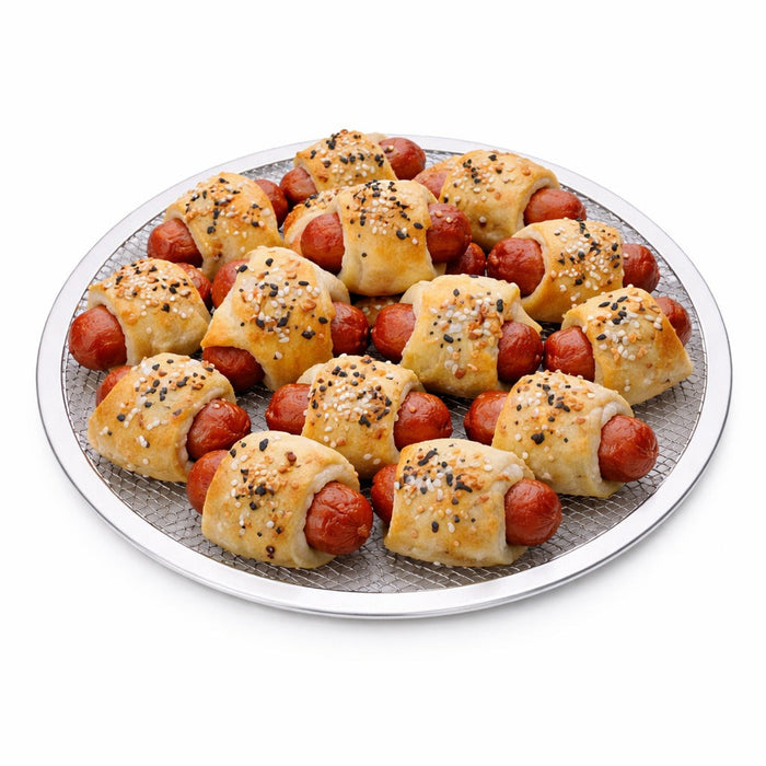12pcs - Grille à pizza ronde aluminium à fond ajouré - Ø 27,94 cm - H 0,4 cm