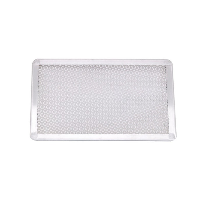 12pcs - Grille à pizza rectangulaire aluminium à fond ajouré - 30 cm x 20 cm x 1 cm