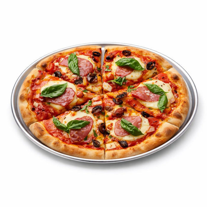 12pcs - Ø25,4cm H0,8cm - Plateau pour pizza en aluminium