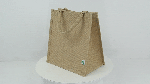 30pcs - Sac cabas en jute brun - 26 cm x 17 cm x 28 cm