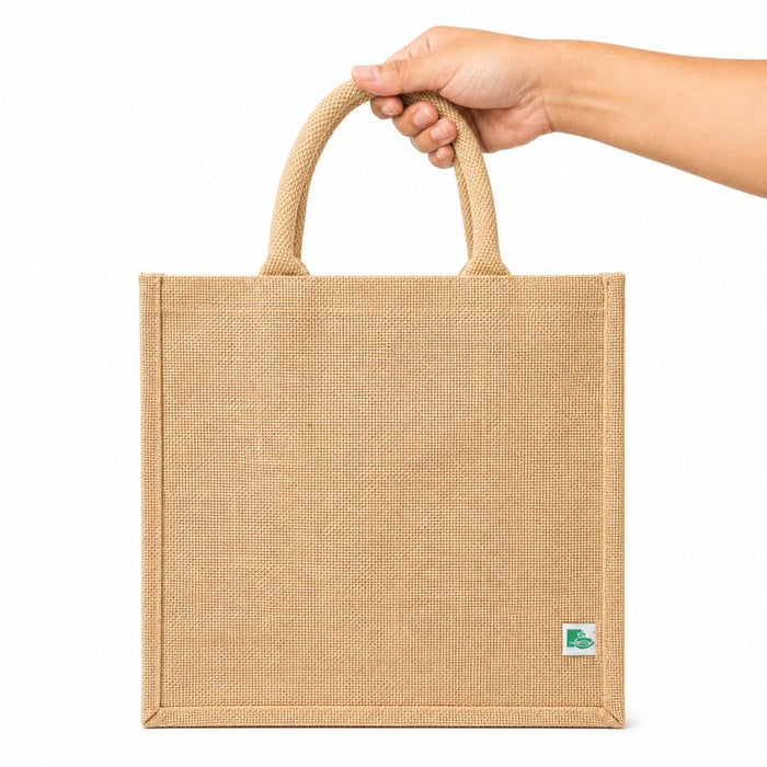 30pcs - Sac cabas en jute brun - 26 cm x 17 cm x 28 cm