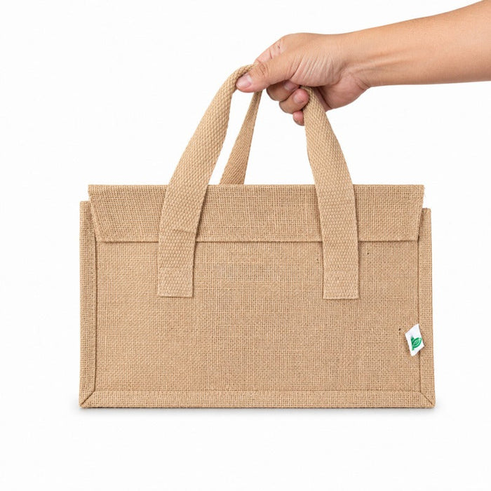 20pcs - Sac cabas en jute brun - 35,5 cm x 18 cm x 19 cm