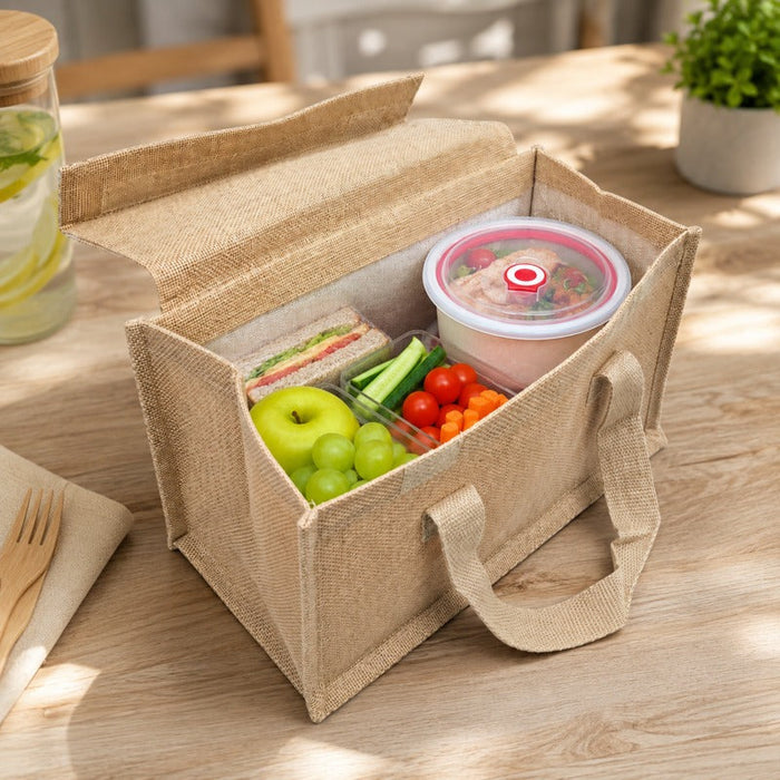 20pcs - Sac cabas en jute brun - 35,5 cm x 18 cm x 19 cm