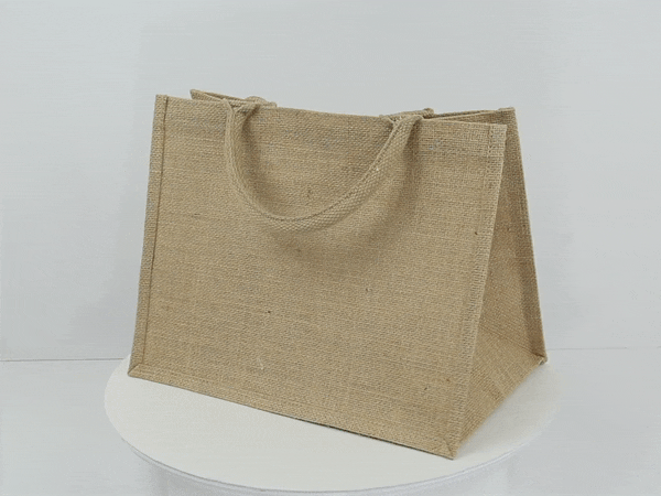 30pcs - Sac cabas en jute brun - 32 cm x 20 cm x 25 cm
