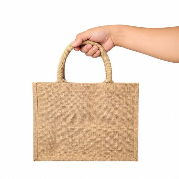 30pcs - Sac cabas en jute brun - 32 cm x 20 cm x 25 cm