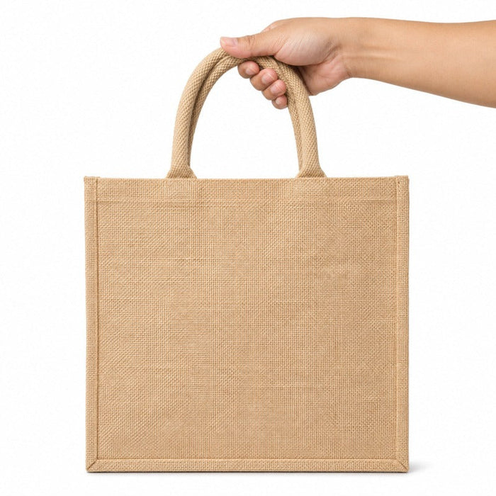 5pcs - Sac cabas en jute brun - 37 cm x 23 cm x 36 cm