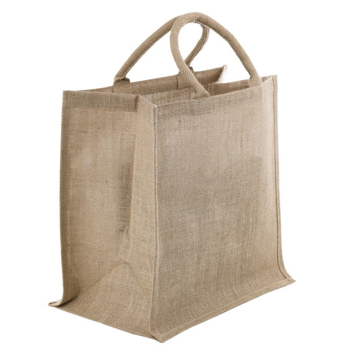5pcs - Sac cabas en jute brun - 37 cm x 23 cm x 36 cm