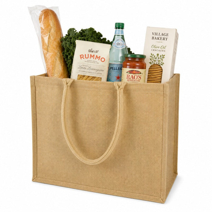 20pcs - Sac cabas en jute brun - 38 cm x 33 cm x 38 cm