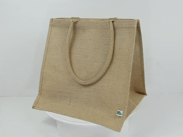 20pcs - Sac cabas en jute brun - 38 cm x 33 cm x 38 cm