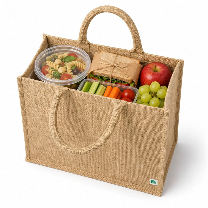 5pcs - 45x22x37cm - Sac cabas en jute brun
