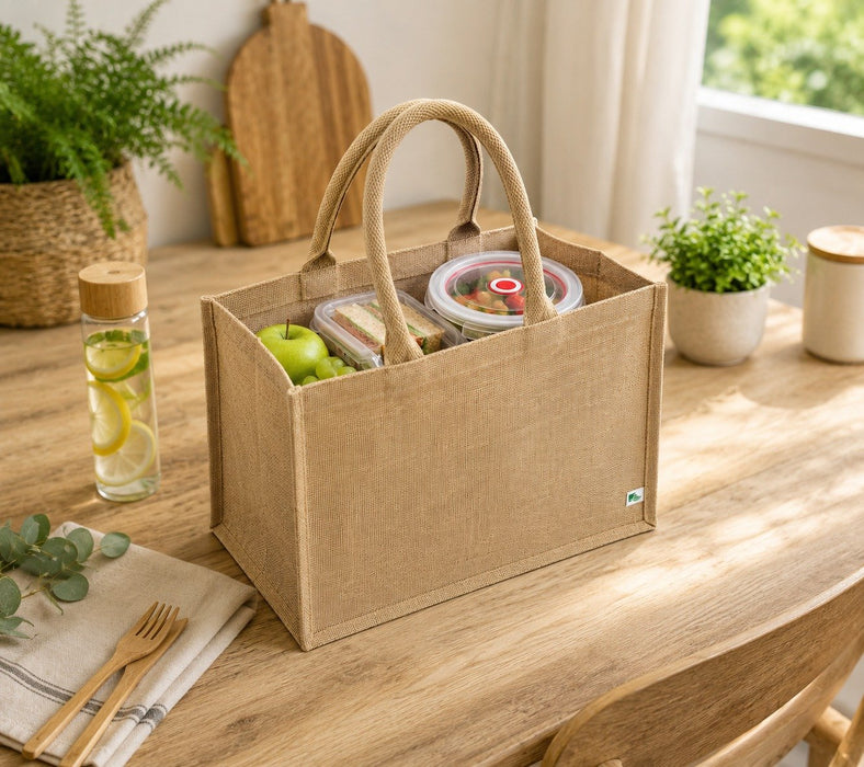 5pcs - 45x22x37cm - Sac cabas en jute brun