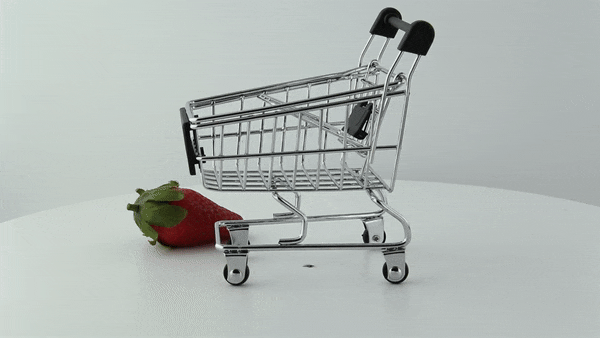 6pcs - Mini chariot de supermarché en métal à poignée noire - 11 cm x 7,5 cm x 12,5 cm