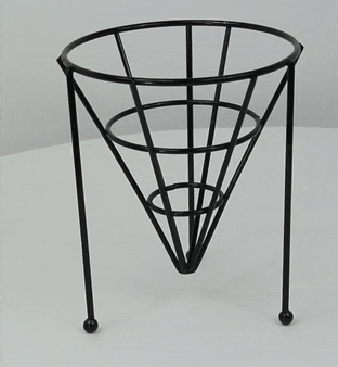 6pcs - Cône métal noir empilable - Ø 12,7 cm - H 15,2 cm