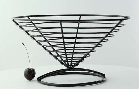 6pcs - Panier évasé métal noir - Ø 23 cm - H 12,5 cm