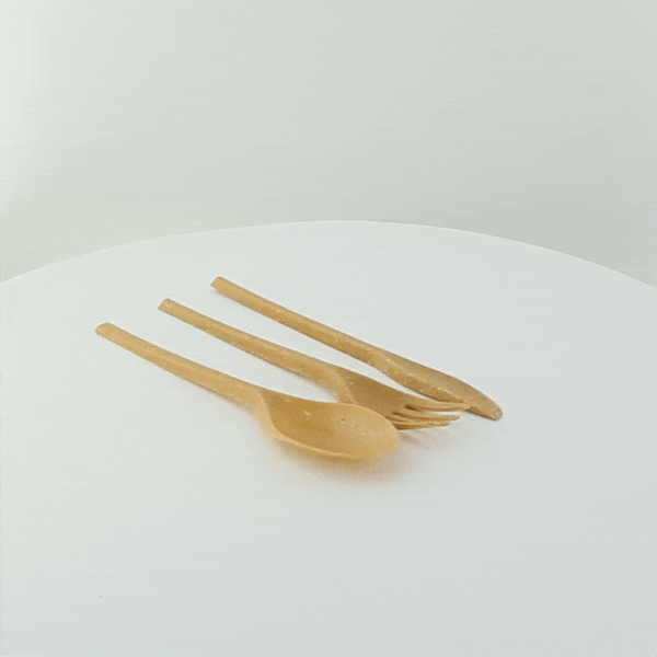 50pcs - Kit couverts 3/1 réutilisable Woodary kraft - 25 cm