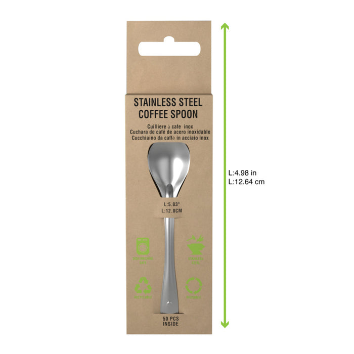 50pcs - Cuillère à café inox avec étui - 12,8 cm