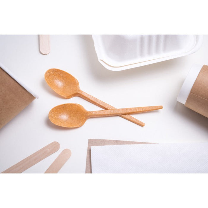 50pcs - Cuillère réutilisable bois composite - 18 cm