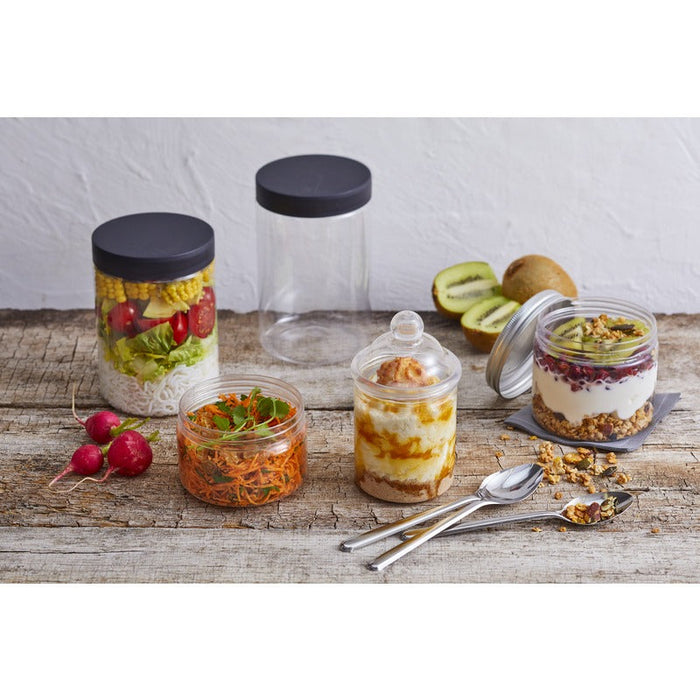 225pcs - Couvercle PP noir pour deli jar - Ø 7 cm - Compatible avec 294DELI180, 294DELI250, 294DELI300, 294DELI400