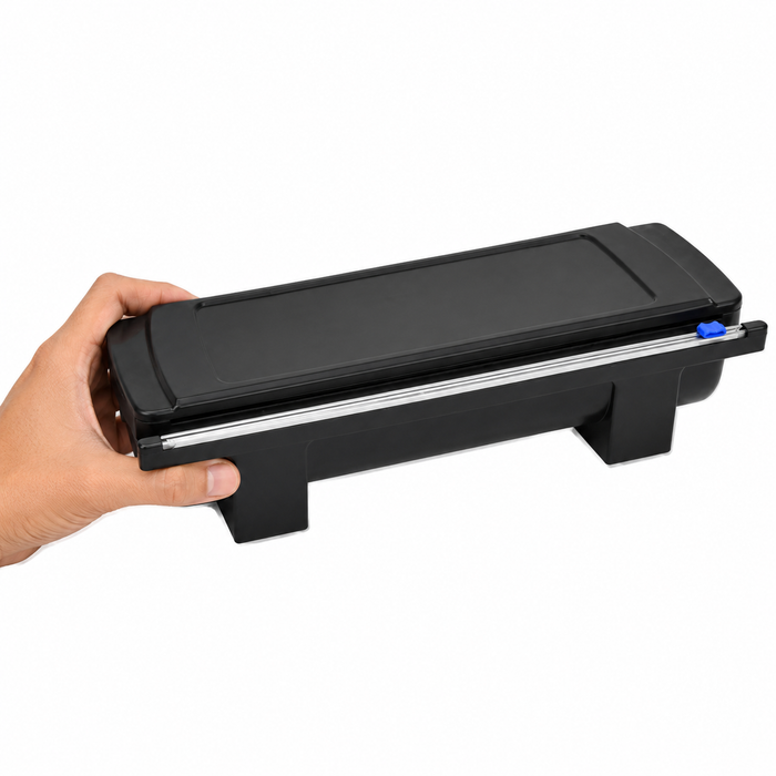1pc - Dérouleur cutter noir pour film et aluminium 29-33 cm - 52,4 cm x 19,8 cm x 15,5 cm