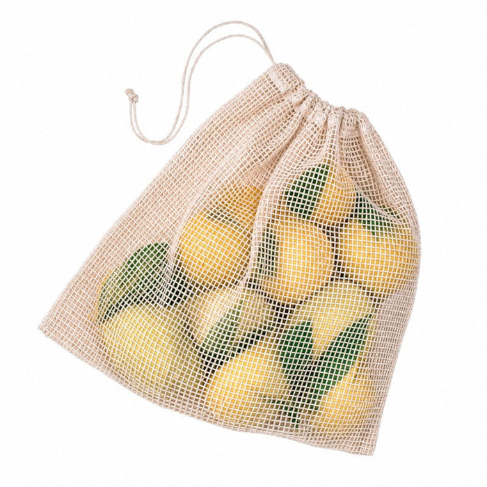 50pcs - Sac en filet coton naturel avec fermeture en cordelette - 30 cm x 34 cm