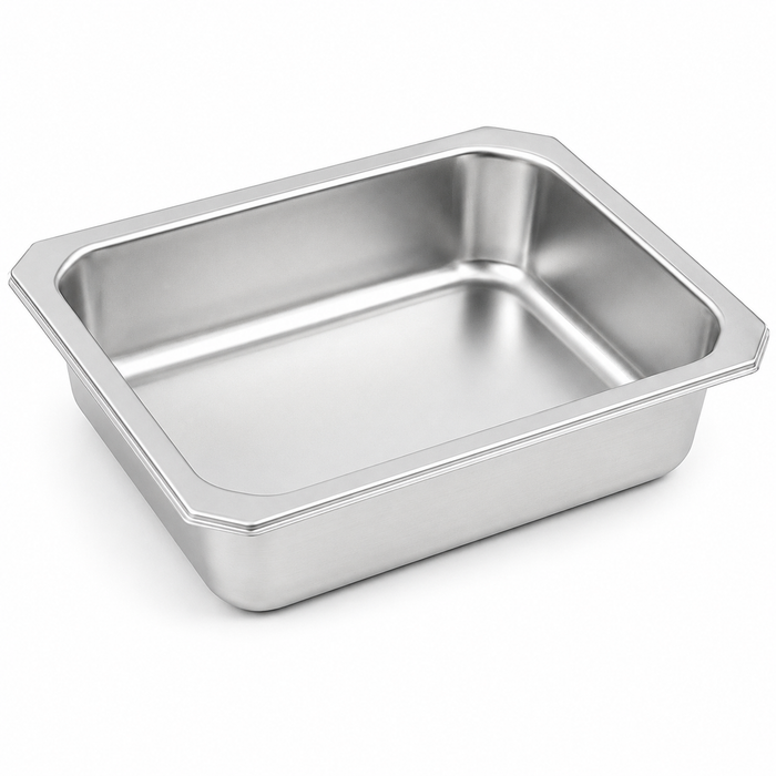 6pcs - Barquette scellable gastronorme 1/4 en inox - 26,5 cm x 16 cm x 5 cm