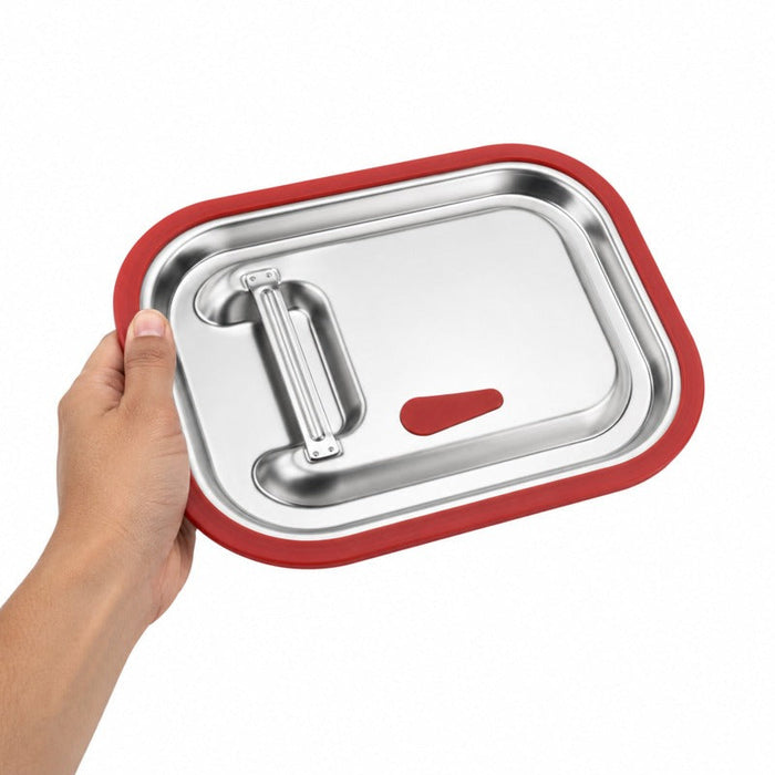 6pcs - 32,5x26,5x1,5cm - Couvercle GN 1/2 silicone et inox argenté - Compatible avec 294GNSS1240, 294GNSS1265