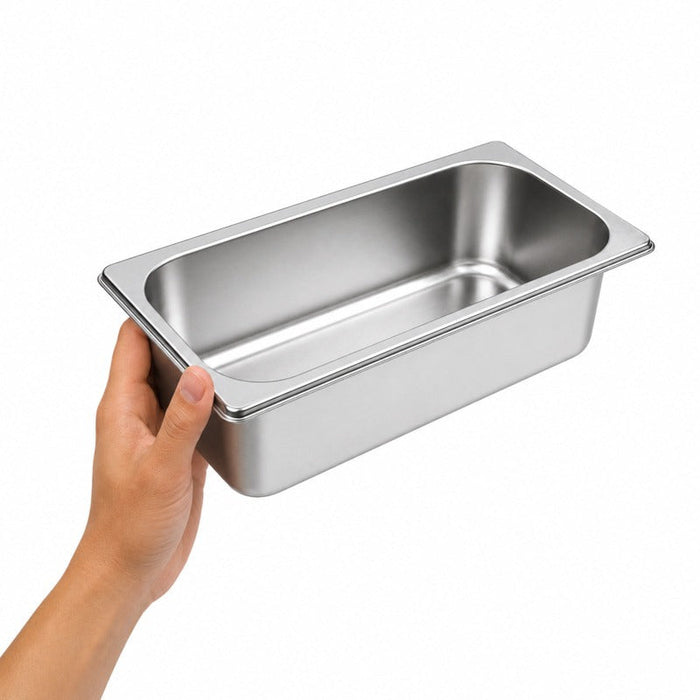 6pcs - Bac GN inox 1/3 - 32,5 cm x 17,6 cm x 6,5 cm