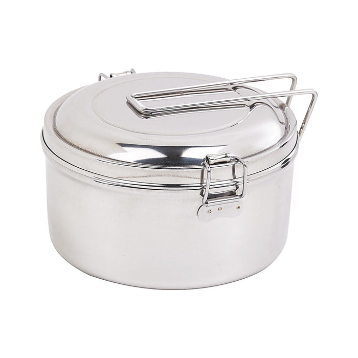6pcs - 900ml Ø14cm H7,6cm - Noxbox boîte ronde inox avec couvercle