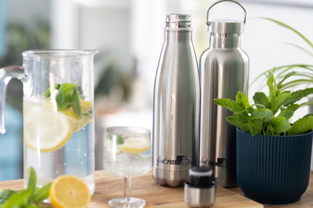 12pcs - Noxbottle bouteille à eau inox double paroi isotherme avec bouchon - 500 ml - Ø 3,5 cm - H 26,5 cm