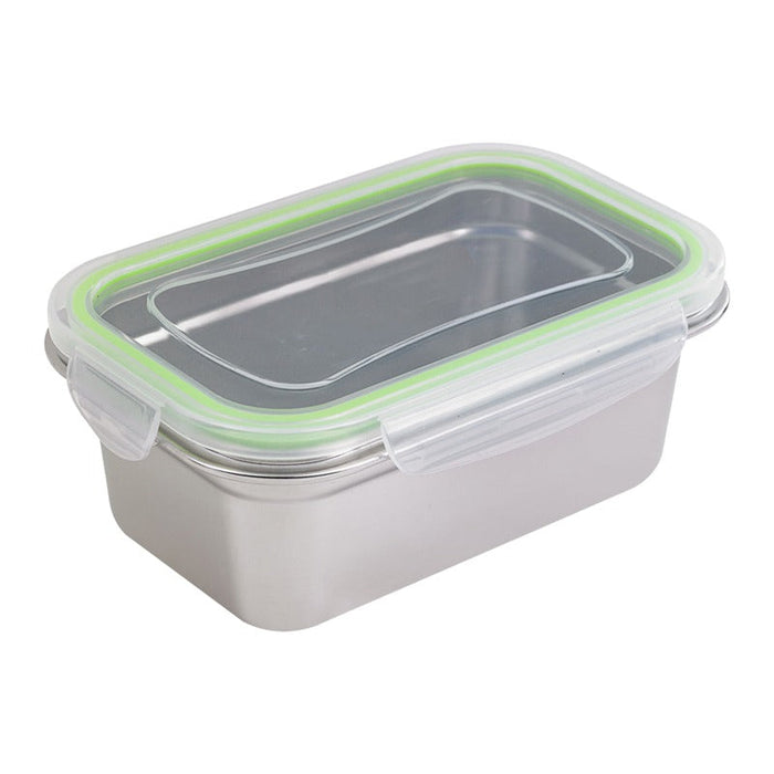 6pcs - Noxbox boîte repas rectangulaire inox avec couvercle PP - 1000 ml - 19,3 cm x 12,5 cm x 7 cm
