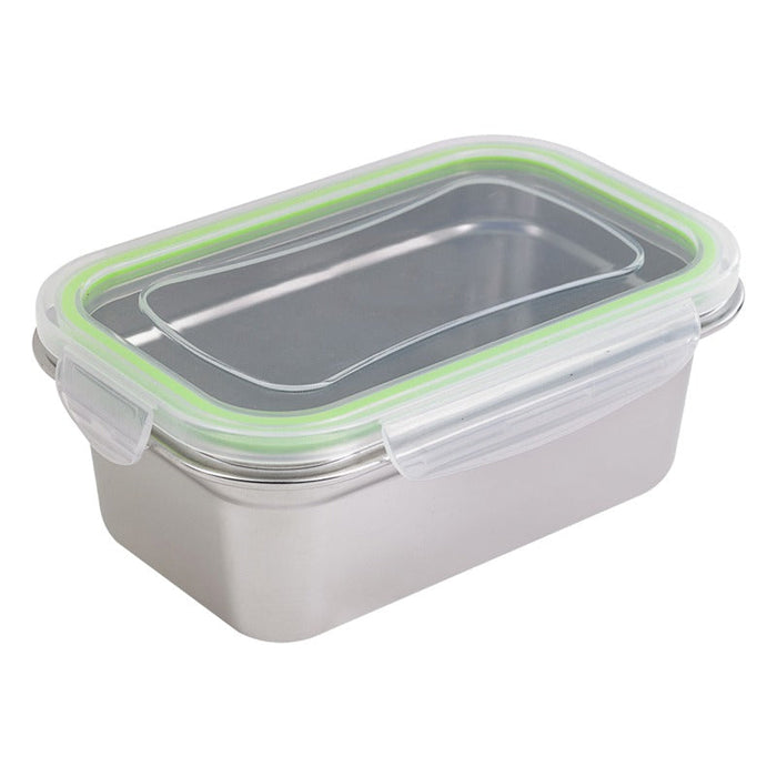 6pcs - Noxbox boîte repas rectangulaire inox avec couvercle PP - 1600 ml - 22,3 cm x 15 cm x 8 cm