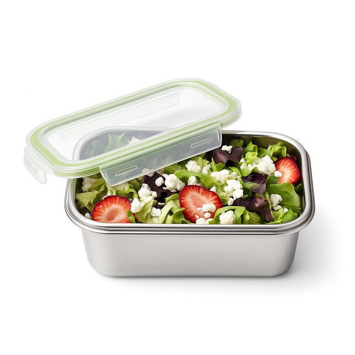 6pcs - Noxbox boîte repas rectangulaire inox avec couvercle PP - 620 ml - 16,3 cm x 10 cm x 6,5 cm