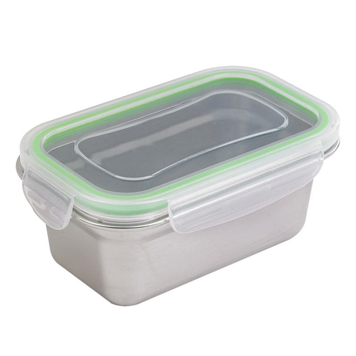 6pcs - Noxbox boîte repas rectangulaire inox avec couvercle PP - 620 ml - 16,3 cm x 10 cm x 6,5 cm