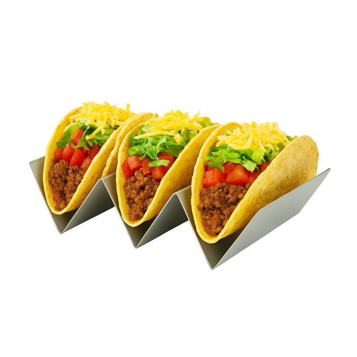 6pcs - Support en acier inoxydable pour 3 tacos - 19,9 cm x 10 cm x 6 cm