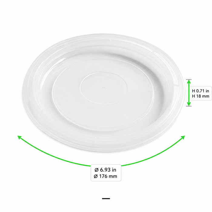 50pcs - Couvercle en PP injecté transparent - Ø 17,6 cm - Compatible avec 294BOLPP1050T, 294BOLPP1120T, 294BOLPP1260T