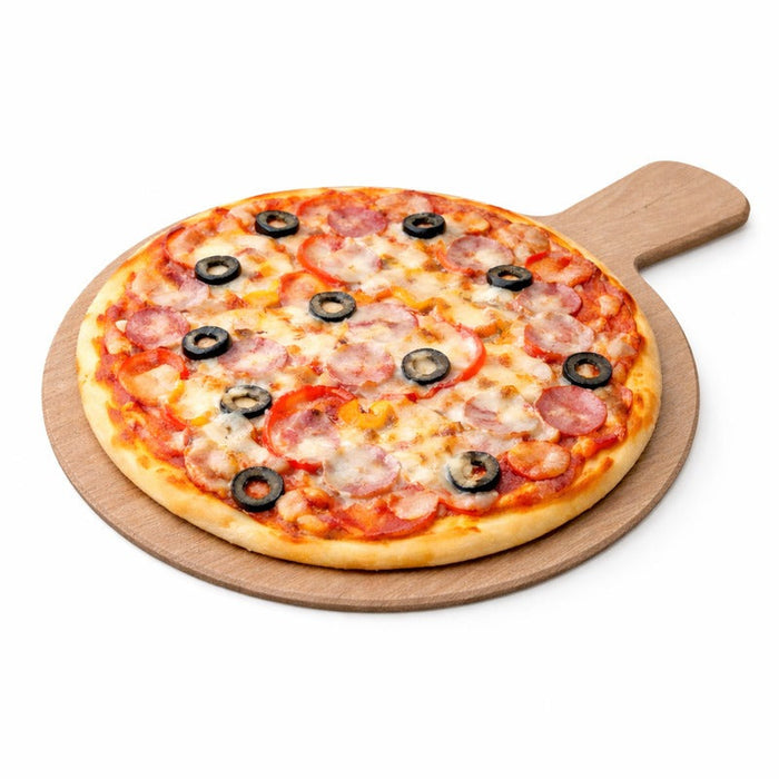 6pcs - Planche ronde en mélamine décor bois avec poignée - Ø 23 cm - H 1,6 cm