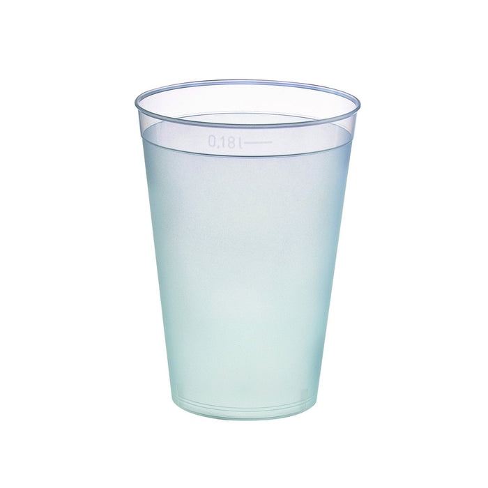 40pcs - Verre PP réutilisable "Optimal" - 195 ml - ligne à 180 ml - Ø 6,5 cm - H 8,7 cm