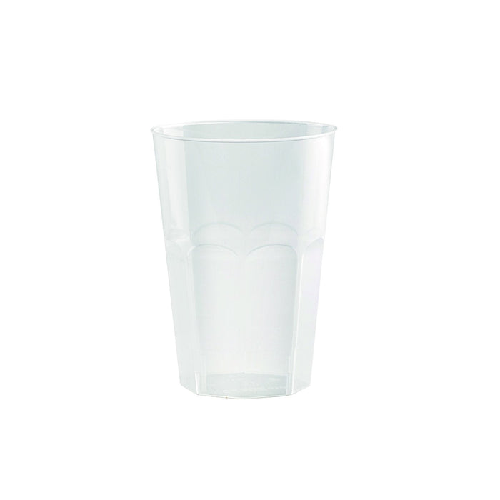 30pcs - Verre à facettes PP réutilisable "Optimal" - 340 ml - Ø 7,9 cm - H 10,8 cm