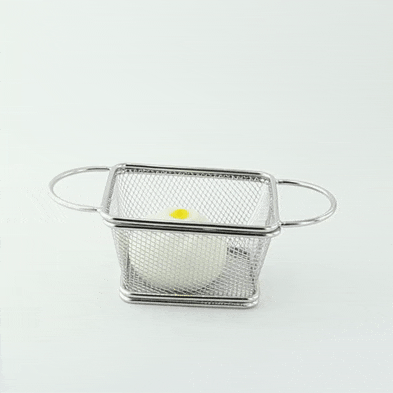 6pcs - Mini panier à friteuse métal avec double anse - 17 cm x 8,5 cm x 6 cm